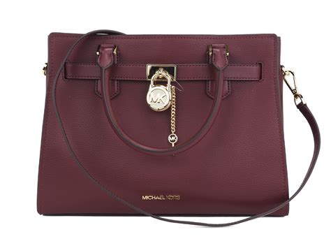 Michael Kors Medium Hamilton Leather Satchel Crossbody 